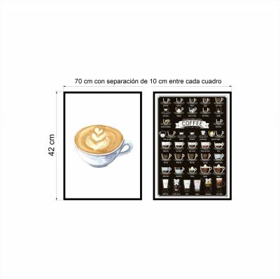 SET 2 CUADROS CAFÉ CHICOS